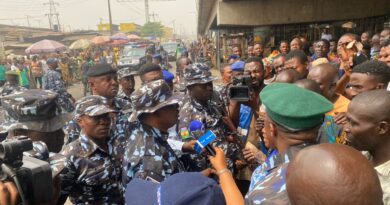 NAIRA SWAP CRISIS:Lagos CP Idowu Owohunwa,Visits Trouble Areas.  ….Assures Lagosians of sustained security and send warning to mischief makers.